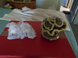 Septarian (Septerye) Stone Egg Geode Plus a Quartz Cluster Specimen.