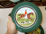 Fitz and Floyd (FF) "Tallyho" English Horse Hunters (8 plates & 2 servers)