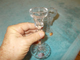 Rogaska Cut Crystal Glass Single Stem Small Candle Holders (2 holders)