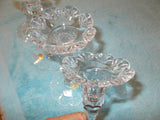 Rogaska Lead Glass Crystal Flower Top Candle Holders (2 sets)
