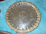 Silverplate Serving Trays with Gilded Perimeter Edges (4 trays)