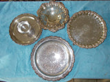 Silverplate Serving Trays with Gilded Perimeter Edges (4 trays)