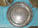 Silverplate Serving Trays with Gilded Perimeter Edges (4 trays)