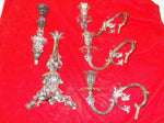 Victorian electroplated silver four-light candelabras (two)