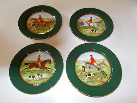 Fitz and Floyd (FF) "Tallyho" English Horse Hunters (8 plates & 2 servers)