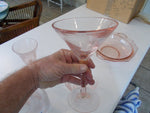 Made in Italy Pink Art Glass goblets, bowls wine glasses and dinnerware