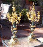 Italian Brevettato Bronze & Marble Candelabras (set of two units)