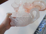 Made in Italy Pink Art Glass goblets, bowls wine glasses and dinnerware