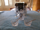 Waterford Crystal Condiment Serving Collection (5 pieces of Crystal, 3 spoons & 2 lids)