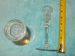 Rogaska Cut Crystal Glass Single Stem Small Candle Holders (2 holders)