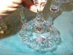 Rogaska Lead Glass Crystal Flower Top Candle Holders (2 sets)